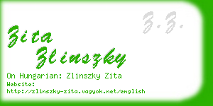 zita zlinszky business card